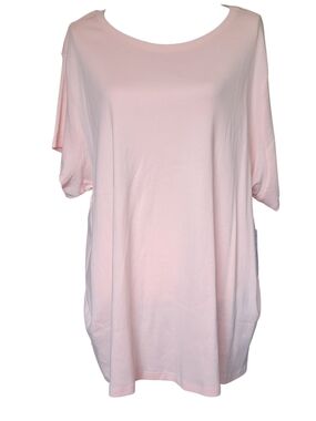 Liz Claiborne Pale Pink Relaxed Scoop Neck Tee